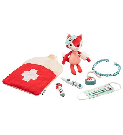 Lilliputiens Doctor Bag w. Soft Toy - Red