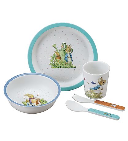 Petit Jour Paris Dinner Set - Melamine - 5 Parts - White w. Rabb