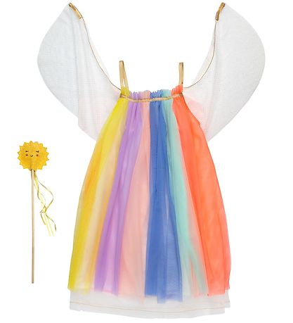Meri Meri Kostüm - Tüllkleid m. Zauberstab - Rainbow