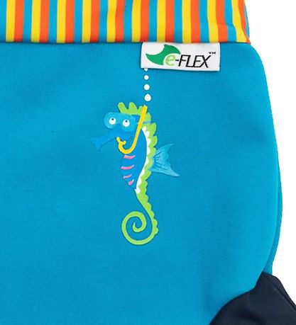 Konfidence Sundbleyja - UV50+ - Sund Nappy - Cyan/Stripe Seab