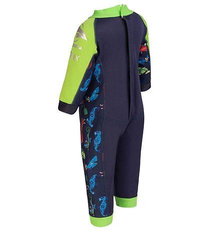 Konfidence Coverall Swimsuit - UV50+ - Navy/Lime Fergal
