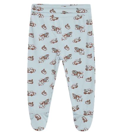 Hust and Claire Leggings m. Fuß - Lani - Blau m. Print