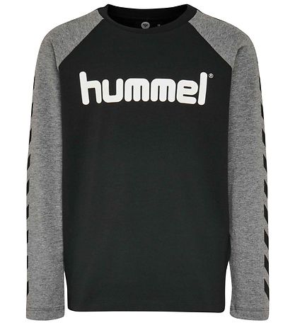Hummel Long Sleeve Top - hmlBoys - Black/Grey Melange