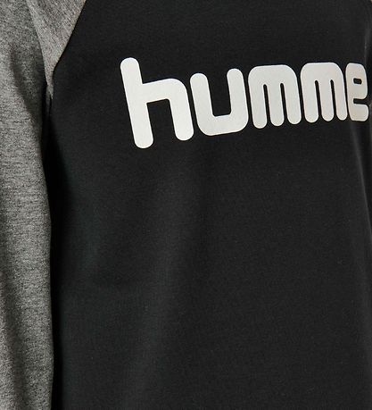 Hummel Long Sleeve Top - hmlBoys - Black/Grey Melange