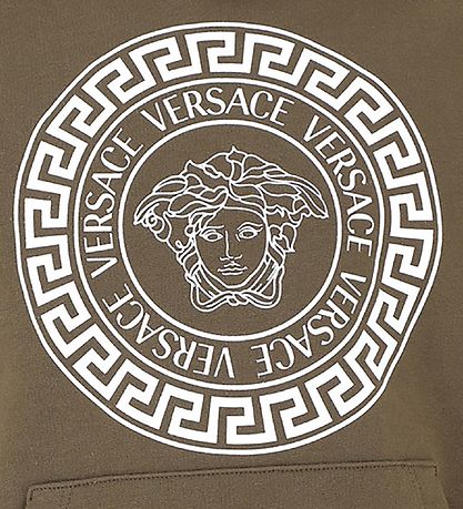 Versace Hoodie - Greca/Medusa - Khaki/White