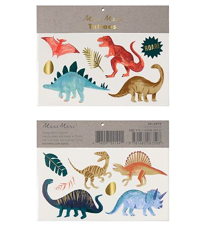 Meri Meri Tatuoinnit - Large - Dinosaur kuningaskunta