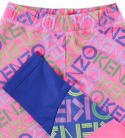 Kenzo Leggings - Einkaútgáfa - Neon Bleikt/Blár M. Lógó