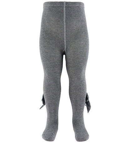 Condor Strumpbyxor m. Velour rosett - Gråmelerad