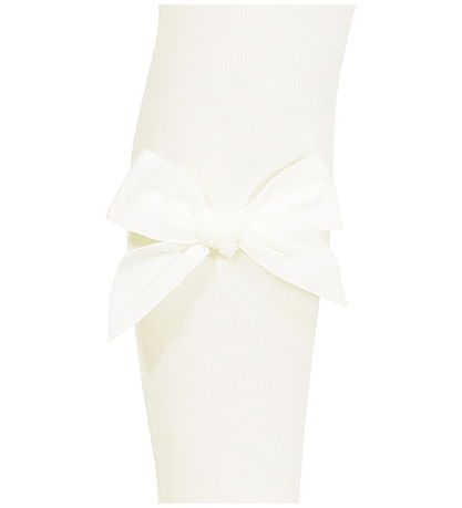 Condor Tights w. Velvet Bow - Off White