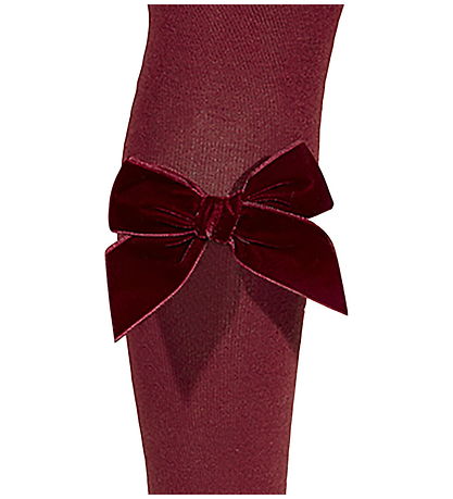 Condor Tights w. Velvet Bow - Bordeaux