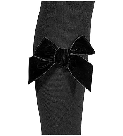 Condor Tights w. Velvet Bow - Black