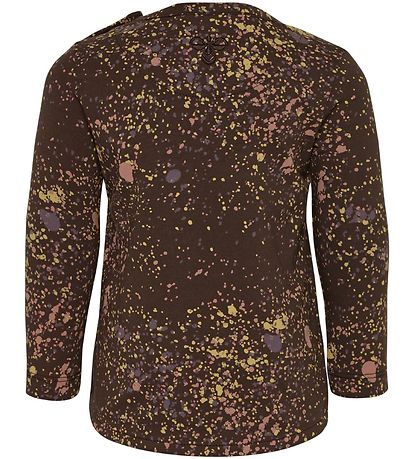 Hummel Long Sleeve Top - HMLSusanne - Brown/Dots