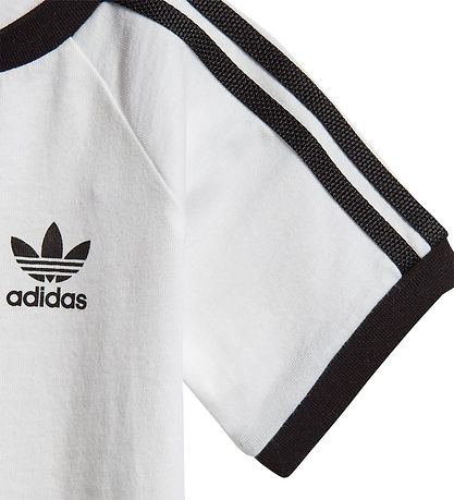 adidas Originals Stuttermabolur - 3 rendur - Hvítar M. Lógó