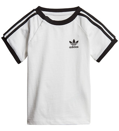 adidas Originals Stuttermabolur - 3 rendur - Hvítar M. Lógó