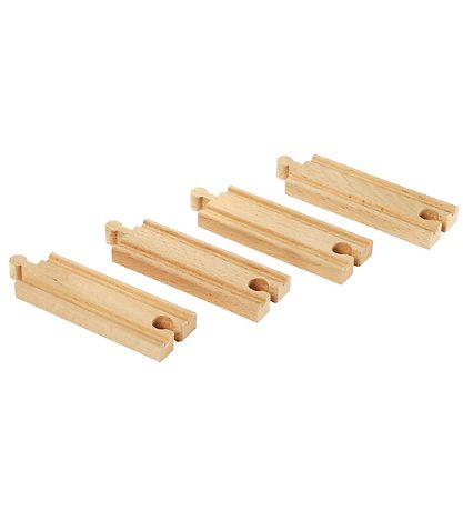 Rails droits BRIO - 4 Parties - Carte - Bois 33334