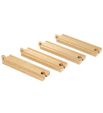 Rails droits BRIO - 4 Parties - Medium+ - Bois 33335