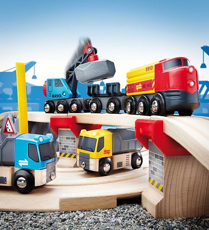 BRIO Train- And Roasway Pilot Set - 32 Parts - Grey/Wood 33210