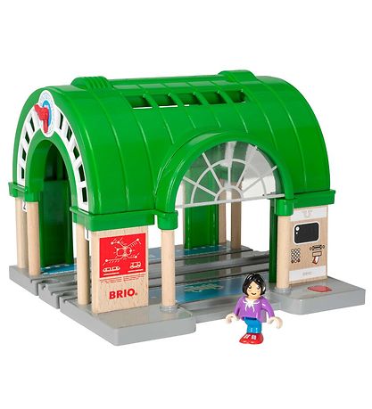 BRIO World Train station - Green/Gray/Wood 33649