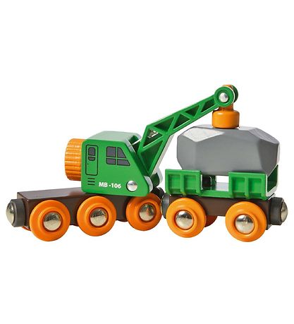 BRIO World Lestarvagn M. Krani - Grænt 33698