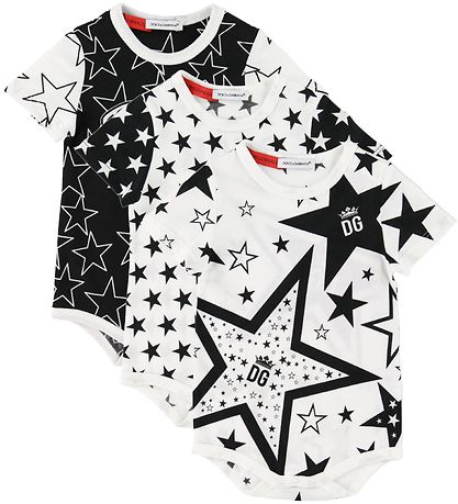 Dolce & Gabbana Bodies k/ä - 3er-Pack - Weiß/Schwarz m. Sternen