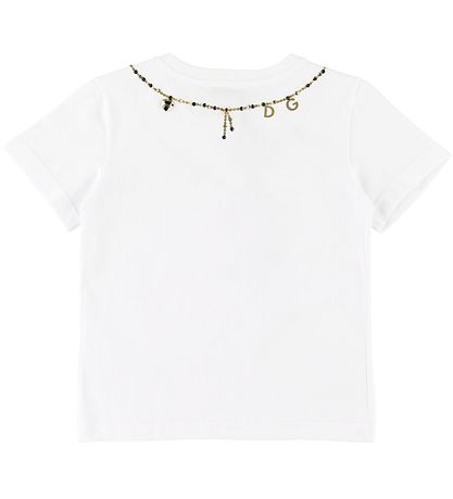 Dolce & Gabbana Stuttermabolur - Hvítir M. Kristallar