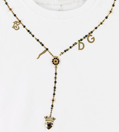 Dolce & Gabbana T-shirt - White w. Chrystals