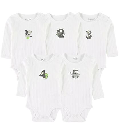 Fixoni Bodies l/ä - 5er-Pack - Weiß