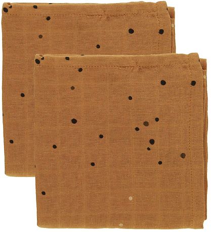 Done By Deer Spucktücher - 70x70 - 2er-Pack - Mustard Dreamy Dot