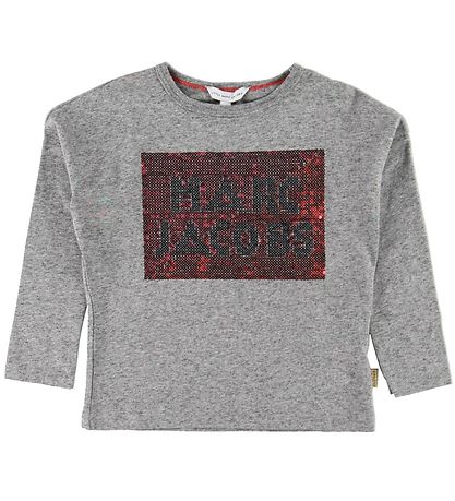 Little Marc Jacobs Long Sleeve Top - Grey Melange w. Sequins