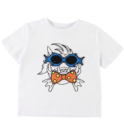 Stella McCartney Kids T-Shirt - Weiß m. Fisch/Patches