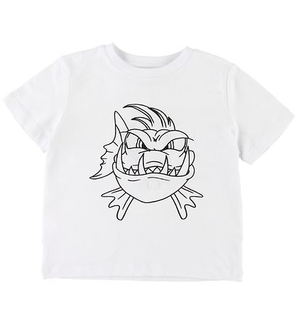 Stella McCartney Kids T-Shirt - Weiß m. Fisch/Patches