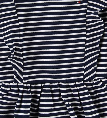 Tommy Hilfiger Dress - Navy/White Striped w. Ruffles