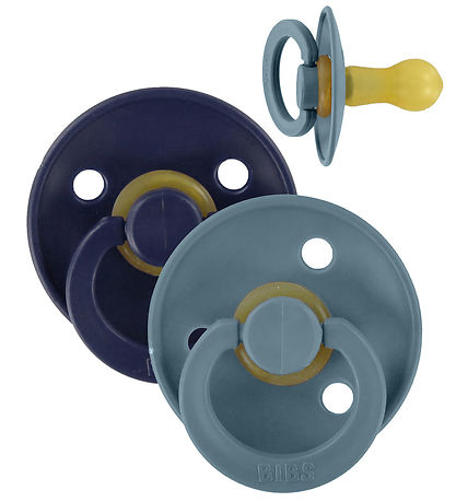 BIBS Colour Pacifiers - Size 2 - 2-Pack - Round - Deep Space/Pet
