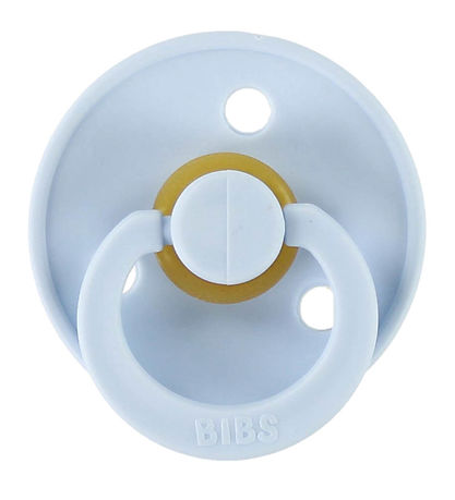 BIBS Colour Pacifiers - Size 1 - 2-Pack - Round - Sky Blue/Baby 