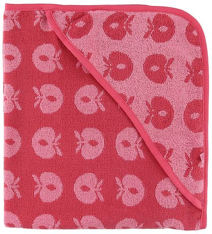 Smfolk Hooded Towel - Sea Pink w. Apples