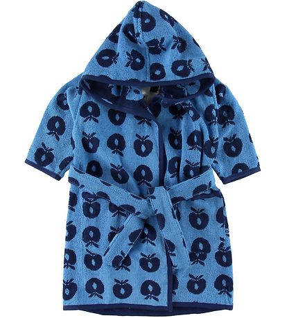 Småfolk Bathrobe - Blue Grotto w. Apples
