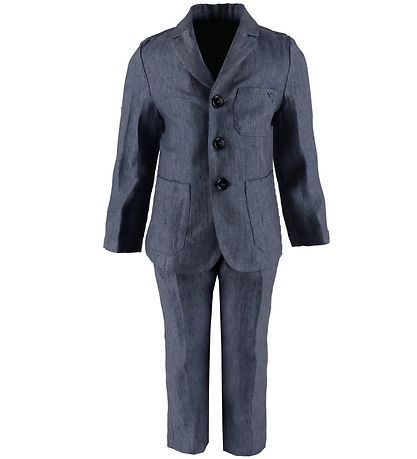Emporio Armani Suit - Linen - Blue Melange