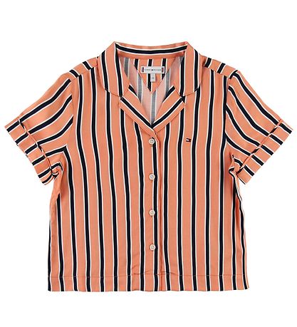 Tommy Hilfiger Skyrta - Dvalarstaður Stripe - Appelsína