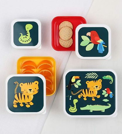 A Little Lovely Company Nestisboxa sett - 4 Partar - Jungle Tígr