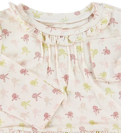 En Fant Kleid - Puder m. Blumen/Glitzer