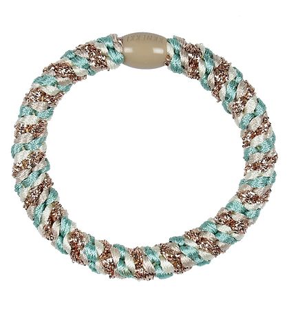 Kknekki Hair Tie - Turquoise/Beige Glitter