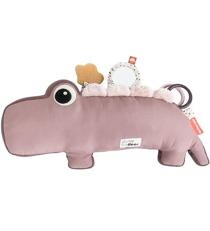 Done By Deer Pillow w. Activity Toy - Croco - 41 cm - Powder
