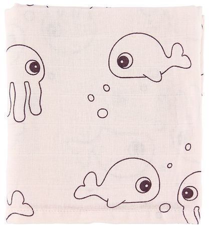 Done By Deer Muslin Cloth - 70x70 - 2-pack - Sea Friends - Powde