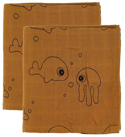 Done by Deer Hydrofiele Doek - 70x70 - 2 stk - Sea Friends - Mus