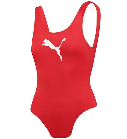 Puma Swimsuit - UV50+ - Red w. Logo