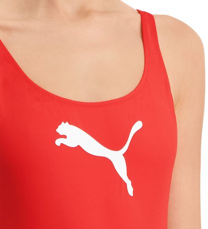Puma Swimsuit - UV50+ - Red w. Logo