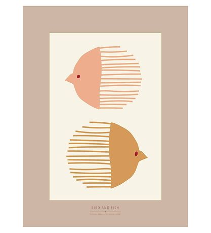 Vissevasse Veggspjald - 50x70 - Bird And Fish
