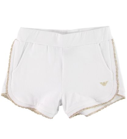 Emporio Armani Sett - Stuttermabolur/Stuttbuxur - Hvítur M. Gull