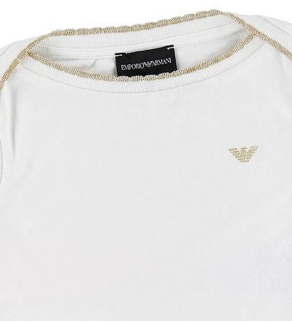 Emporio Armani Sett - Stuttermabolur/Stuttbuxur - Hvítur M. Gull