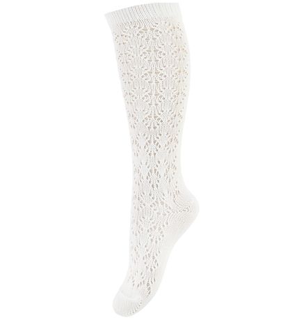 Condor Knee-High Socks - White w. Pointelle